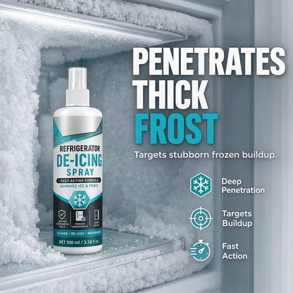 Fast-Acting Refrigerator Defrost Spray | No-Scratch Ice Remover with Free Scraper for Freezers & Deep Fridges