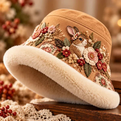 🌸 Women’s Cozy Plush-Lined Winter Bucket Hat – Floral & Animal Designs (📦Buy 2 Free Shipping)