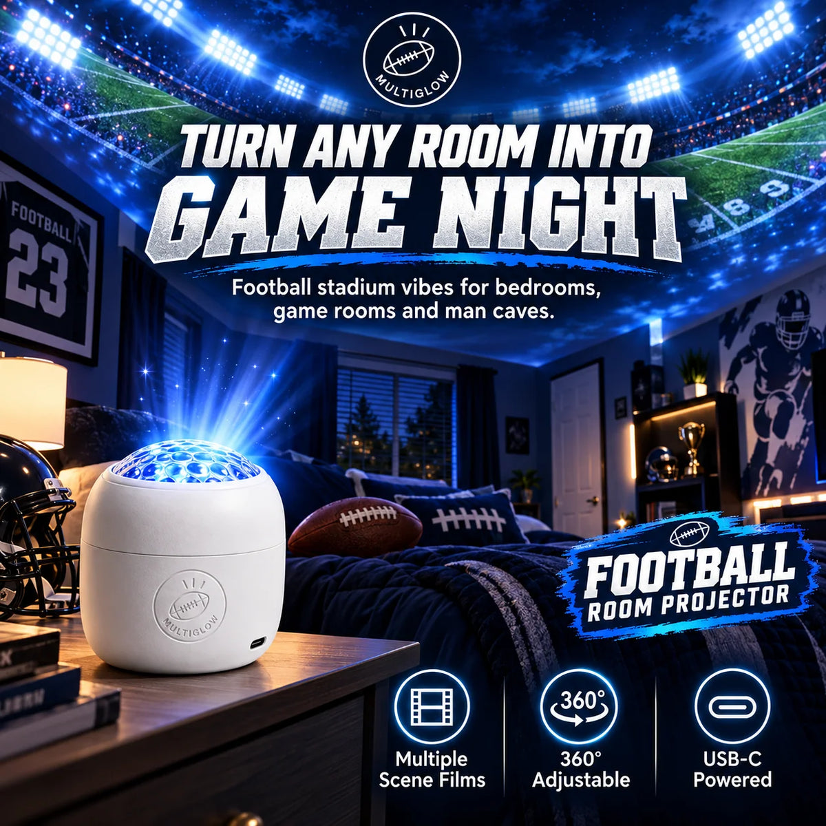 Football Stadium Room Projector – Turn Any Room Into Game Night