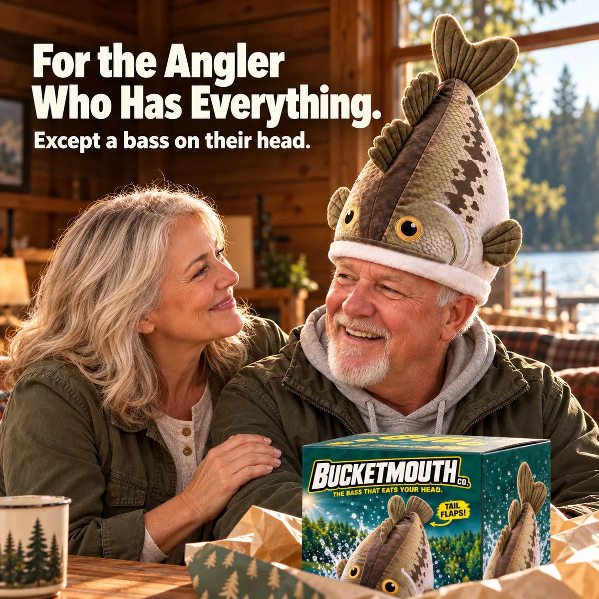 🔥Last Day 49% OFF - Big Bite Bass Tail-Flapping Plush Fish Hat