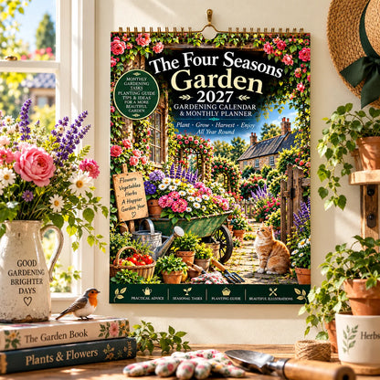 2027 Four Seasons Gardening Calendar & Monthly Planner – A4 Wall Calendar with Planting Guide, Garden Tasks & Plant Labels | TYII™