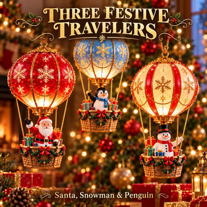 🎅🎈 Santa’s Sky Journey – Animated Lighted Christmas Balloon Village