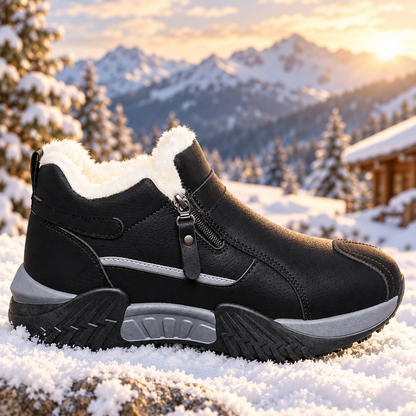 ❄️ Fleece-Lined Winter Snow Boots – Cozy Warm Ankle Boots with Side Zipper & Textured Sole
