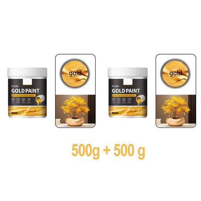 💐Water-Based Flash Gold Paint – Versatile for Canvas, Wood & Ceramic 🎨🖌️