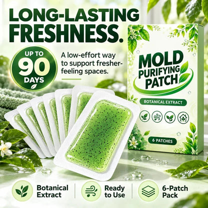🧪49% OFF NOW! 6Pcs Mold Purifying Patches – Botanical Mildew Removal Pads, Long Lasting Mold Inhibitor for Bathroom, Kitchen, Wall Corners & Damp Hidden Spots