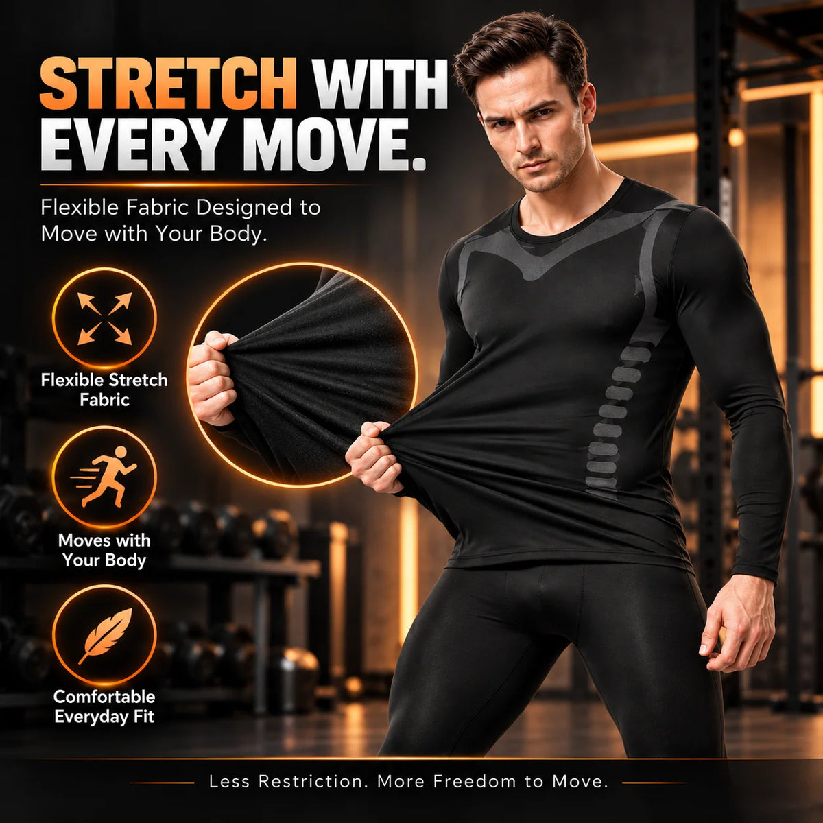 Men's Fleece-Lined Thermal Underwear Set – Warm Stretch Base Layer for Winter & Outdoor Activities