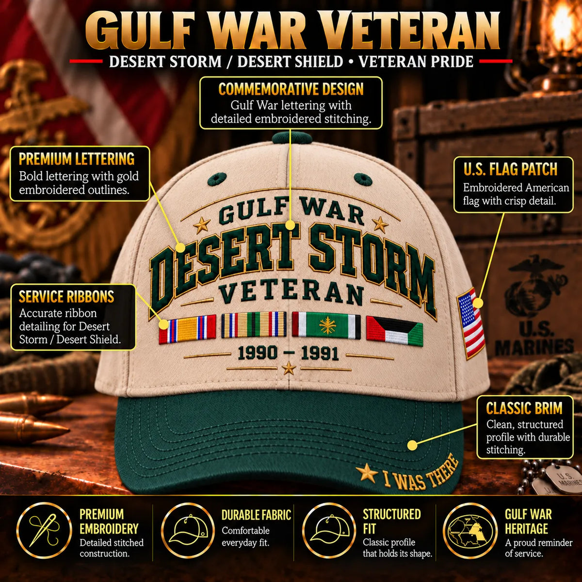 🏆Last Day Promo: 45% OFF! 🏜️Gulf War Veteran Tribute Cap