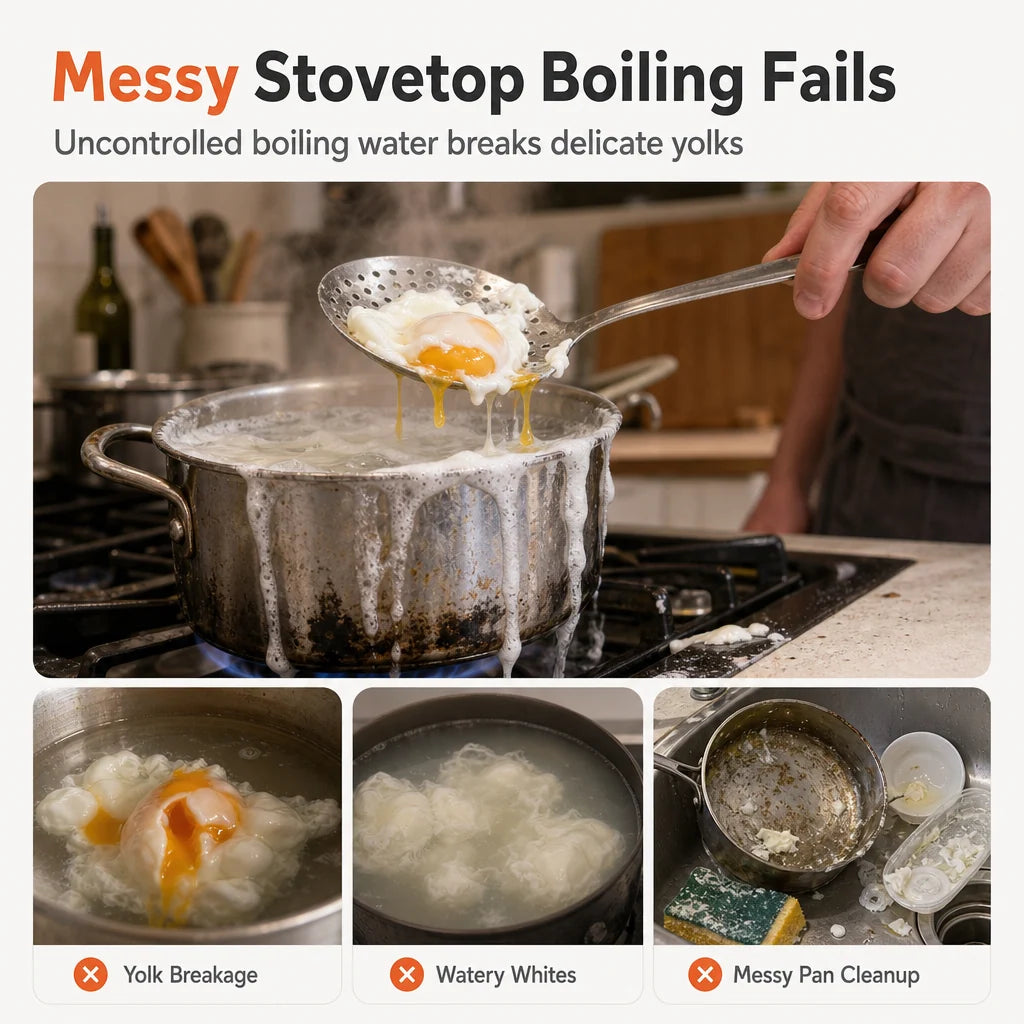 🍳 Microwave Double Egg Poacher - Fast Mess-Free Breakfast Maker 🥚