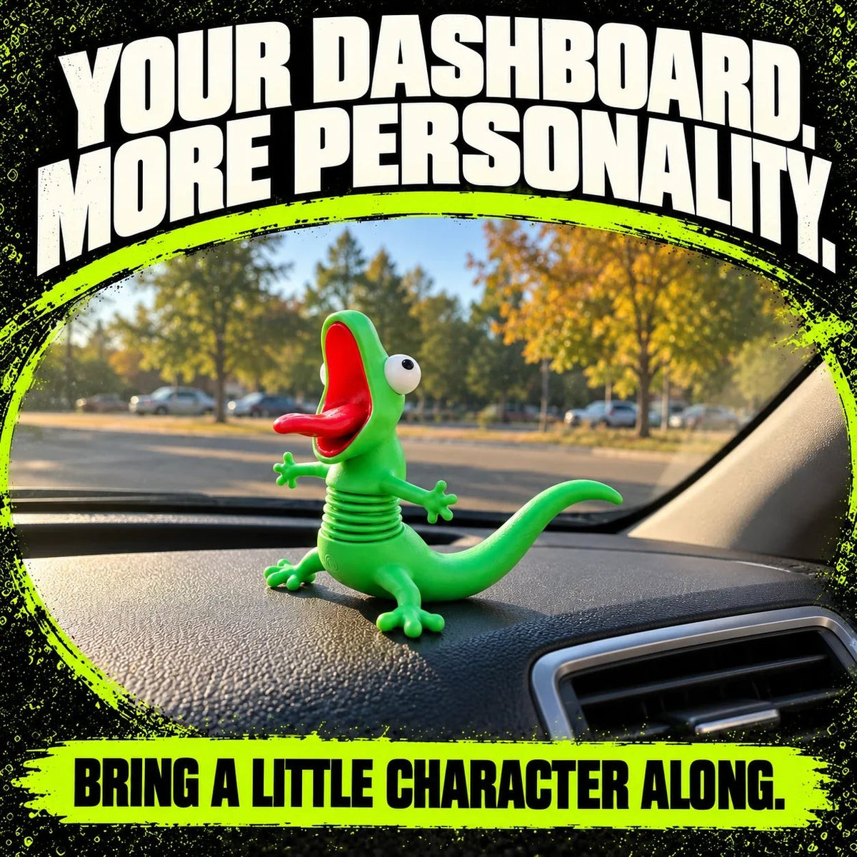 🔥Buy More Save More🔥- 🦎🏍Wobbly Riding Buddy – Car & Motorcycle Decor