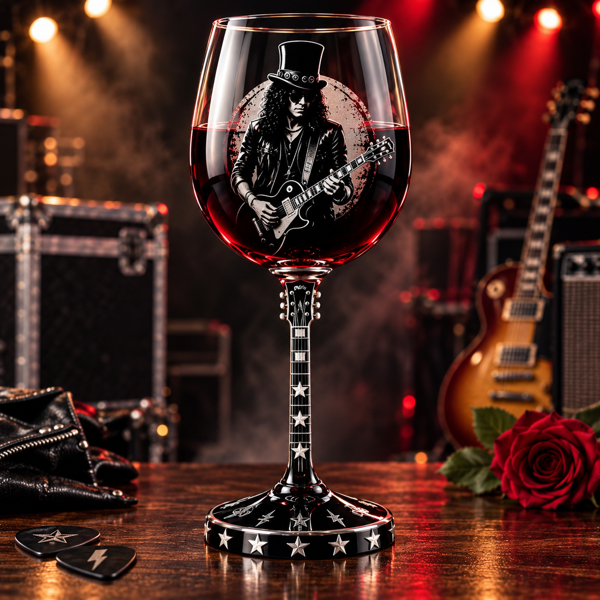 🎸 Rock Spirit Guitar Wine Glass – Unique Music Lover Collector Goblet