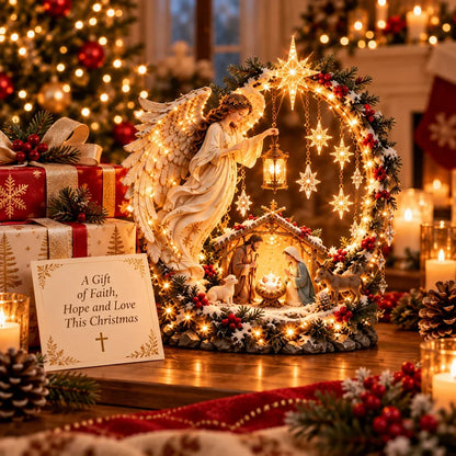 ✨ LAST DAY 49% OFF🔥 Light From Heaven Angel Nativity Christmas Centerpiece ✝️