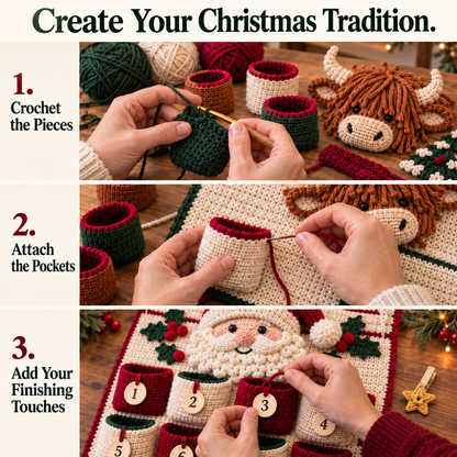🎄 Christmas Crochet Advent Calendar DIY Kit – 24 Little Surprises, One Cozy Family Tradition