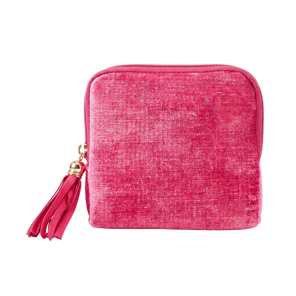 Velvet anti-tangle travel portable jewelry storage bag with tassel zipper