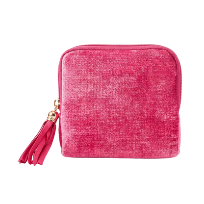 Velvet anti-tangle travel portable jewelry storage bag with tassel zipper