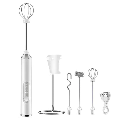 ⚡ Super Powerful Torque — Rechargeable Milk Frother Wand ☕3-Speed Handheld Foam Maker for Coffee, Matcha & Protein Shakes