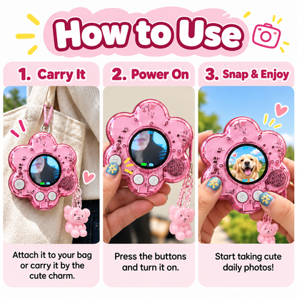 🌸 Flower Mini Digital Camera | Photo + Video Bag Charm Camera