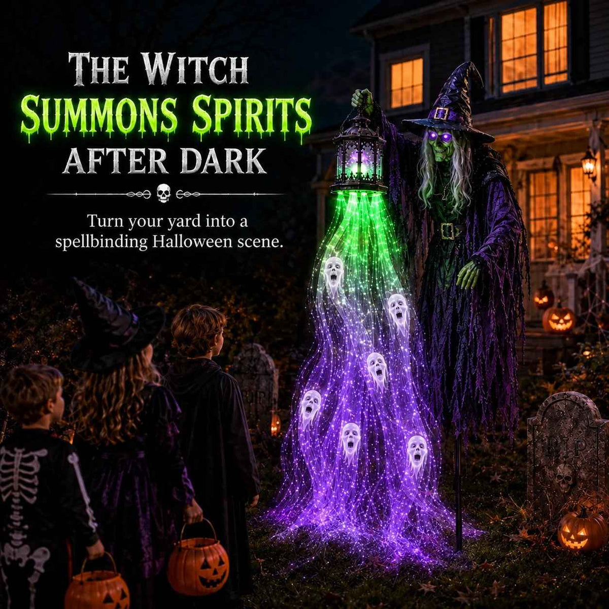 🔥 51% OFF Today Only – 🎃 Haunted Headless Horseman Halloween Yard Light | Animated Spooky Outdoor Garden Decoration 💀