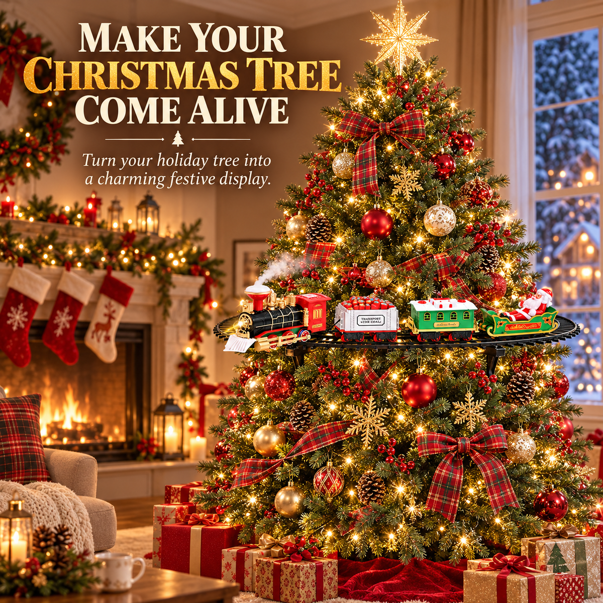 🎄🚂 Christmas Magic Express – Around-the-Tree Train Set