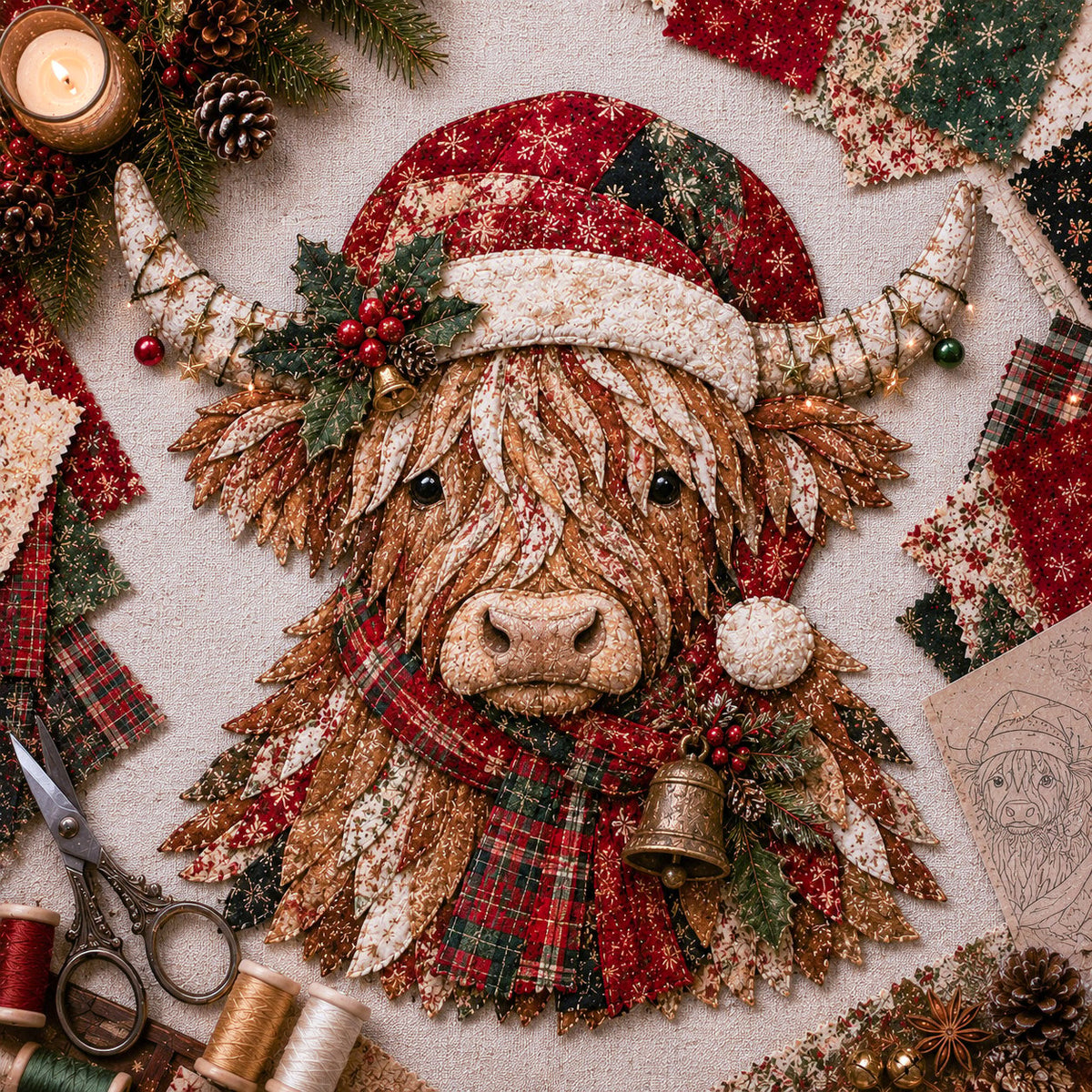 🔥LAST DAY 55% OFF - 🎄🎅Christmas Patchwork Fabric DIY Decor Kit