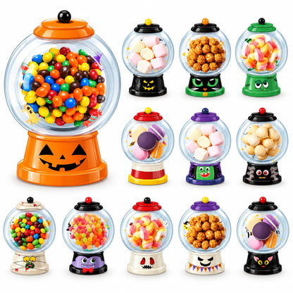 Candy Dome Holder Kit – 24/48 Pack DIY Trick-or-Treat Treat Cards with Clear Candy Domes & Stickers