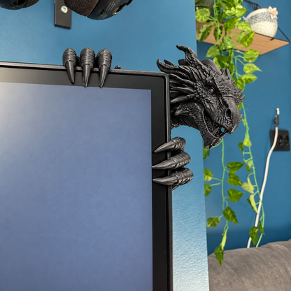 Dragon Monitor Buddy, Cute 3D Printed Dragon Monitor Sitter, Desk Decor for Gaming Setup
