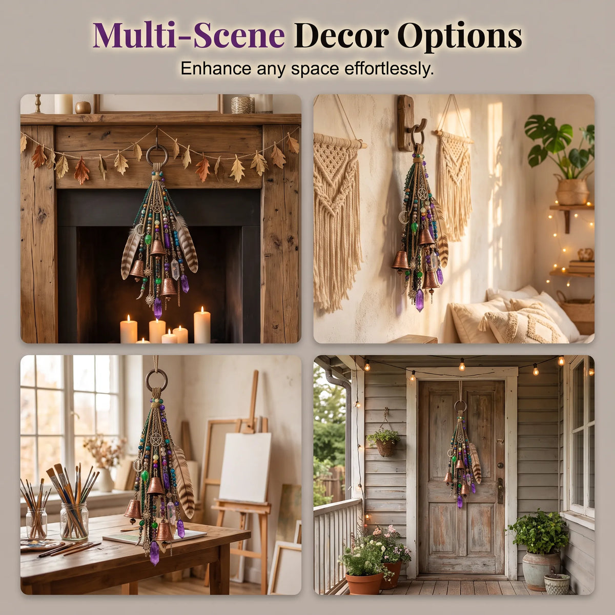 👉 Whimsical Witch Door Bell – Unique Hanging Decor for a Charming Home Entrance