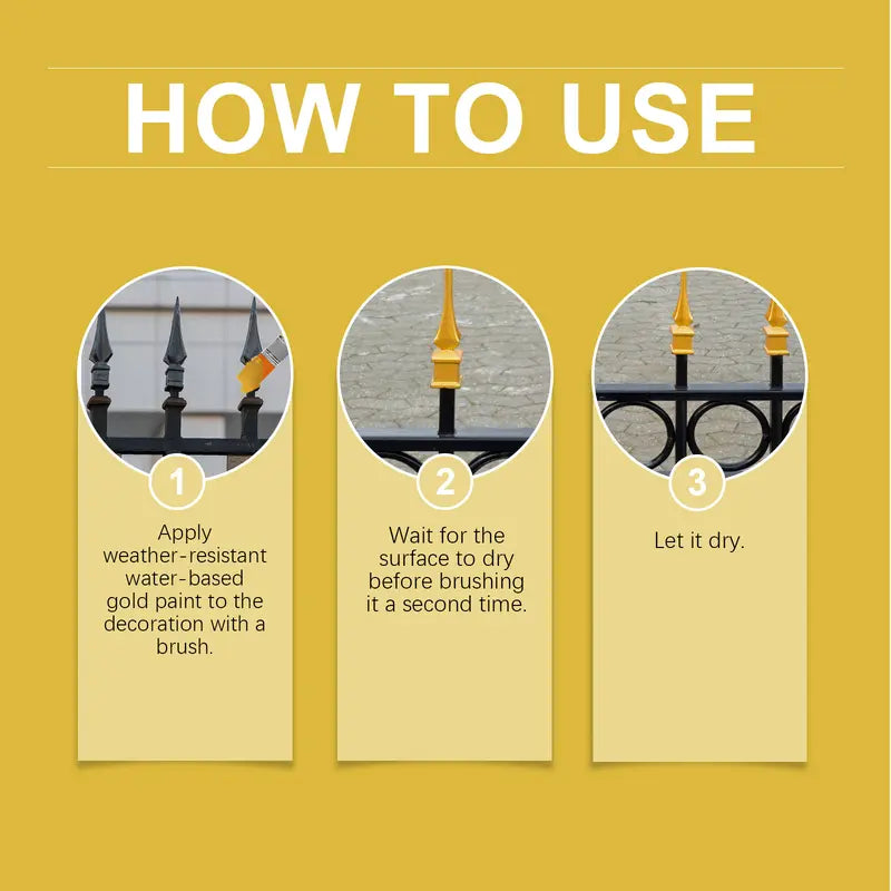 Buy two get one free🔥🔥🔥Weather-Resistant Water-Based Gold Paint, Metallic Paint, Weather-Resistant Roman Column Decorative Gold Paint, Outdoor Gold Foil Paint