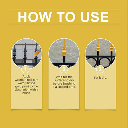 Buy two get one free🔥🔥🔥Weather-Resistant Water-Based Gold Paint, Metallic Paint, Weather-Resistant Roman Column Decorative Gold Paint, Outdoor Gold Foil Paint