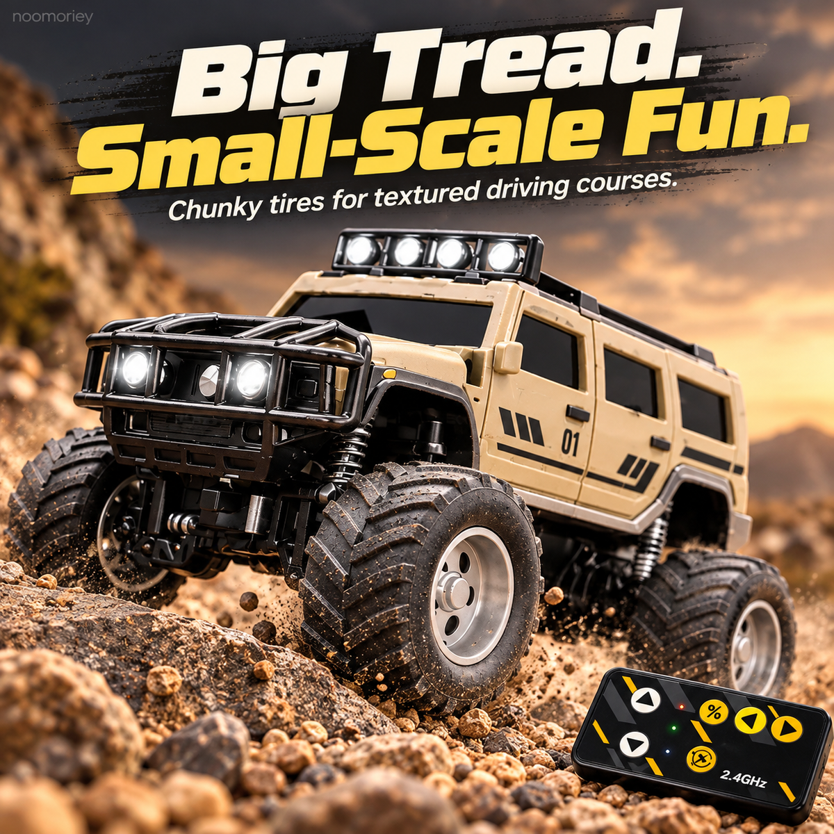 🚙 Mini RC Off-Road Truck – 2.4GHz Remote Control SUV with LED Lights, Spring Suspension & USB Rechargeable Battery 🎁