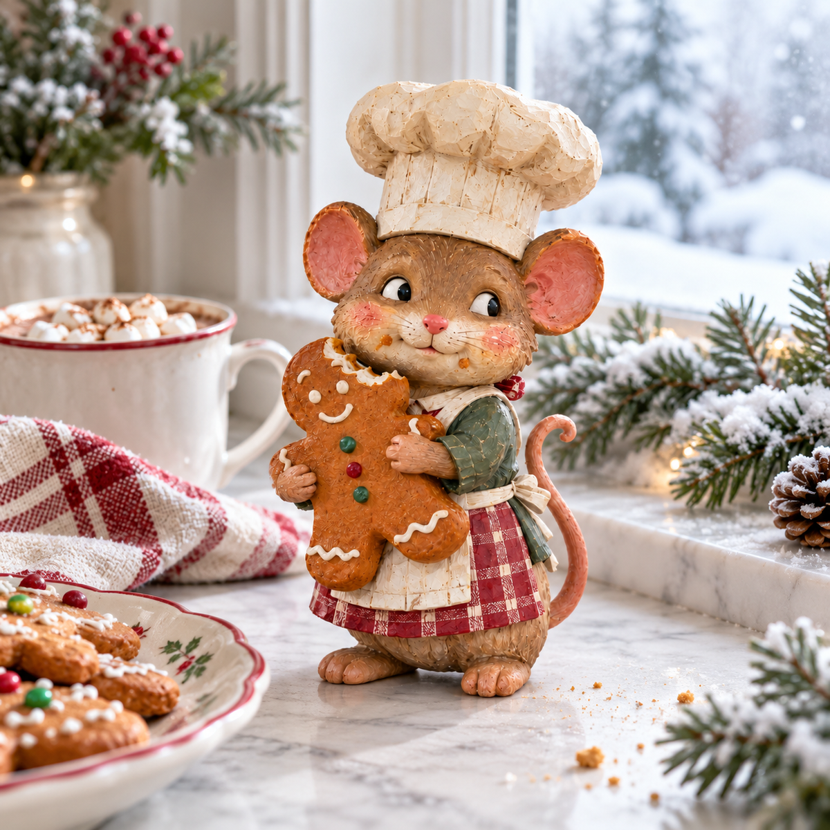 🍪 Gingerbread-muis bakker figuur