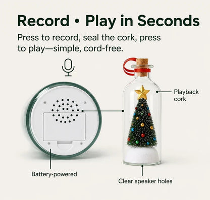 🎅🎄 Recordable Christmas Tree In Bottle Ornament | Voice Message Keepsake Giftcordable Message in a Bottle