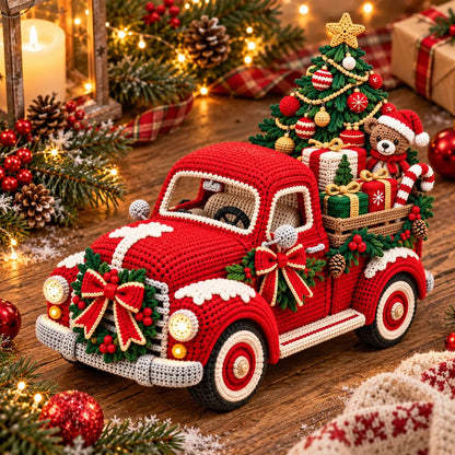 🎄 🧶Crochet Christmas Truck Pattern - Vintage Pickup🛻