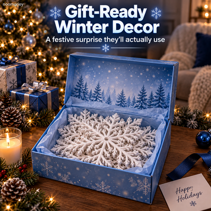 ❄️ LED Snowflake Wall Lights – Blue & White Christmas Holiday Decor