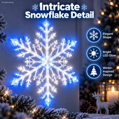 ❄️ LED Snowflake Wall Lights – Blue & White Christmas Holiday Decor