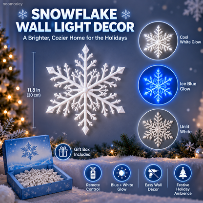 ❄️ LED Snowflake Wall Lights – Blue & White Christmas Holiday Decor
