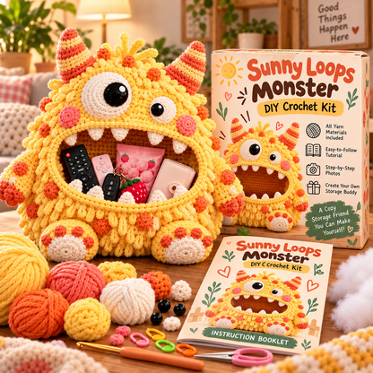👾 DIY Crochet Monster Storage Basket Kit | 6 Ugly-Cute Designs