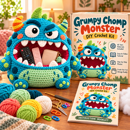 👾 DIY Crochet Monster Storage Basket Kit | 6 Ugly-Cute Designs
