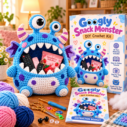 👾 DIY Crochet Monster Storage Basket Kit | 6 Ugly-Cute Designs