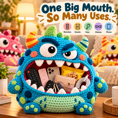 👾 DIY Crochet Monster Storage Basket Kit | 6 Ugly-Cute Designs
