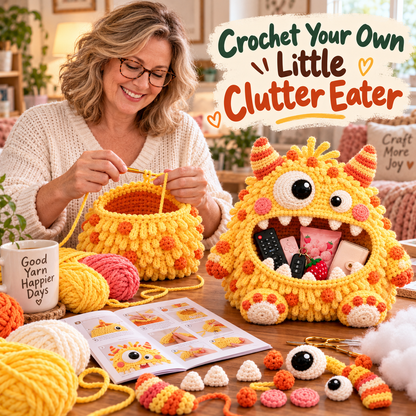 👾 DIY Crochet Monster Storage Basket Kit | 6 Ugly-Cute Designs