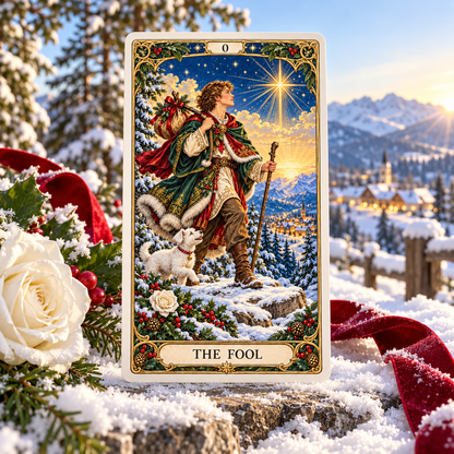 Christmas Sale 49% OFF🎉-🔮Christmas Tarot Deck – 78 Festive Cards with Guidebook & 12-Day Reflection Guide