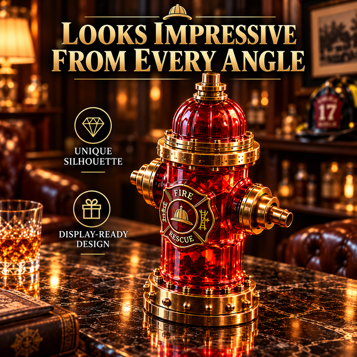 Firehouse Reserve™ — Firefighter Tribute Whiskey Decanter