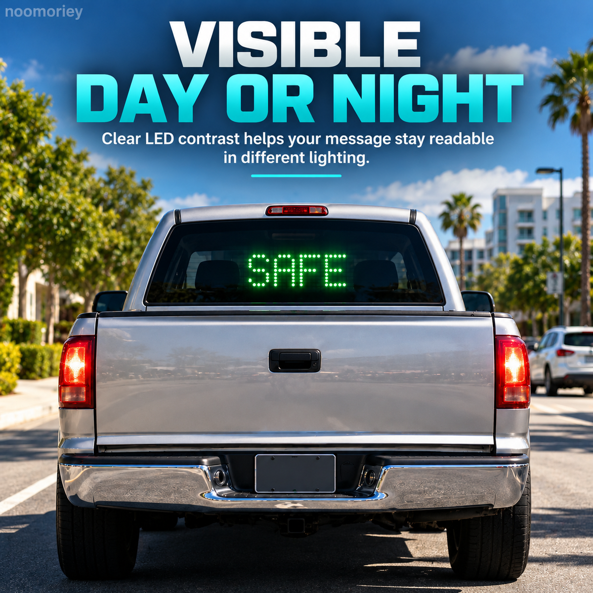 Programmable LED Rear Window Sign for Cars & Trucks, Custom Scrolling Message Display