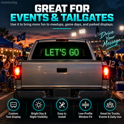 Programmable LED Rear Window Sign for Cars & Trucks, Custom Scrolling Message Display