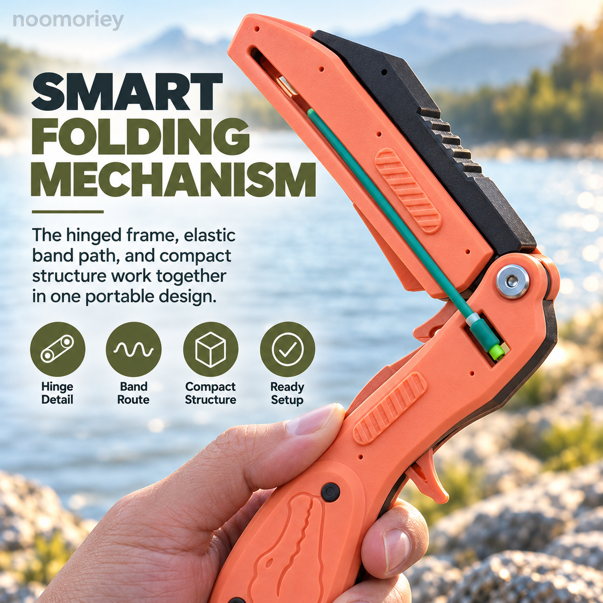 Portable Folding Slingshot Launcher, Compact Outdoor Target Toy