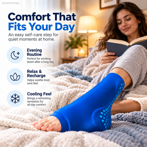 Cooling Gel Foot Sleeve, Reusable Cold Therapy Wrap for Foot Pain Relief