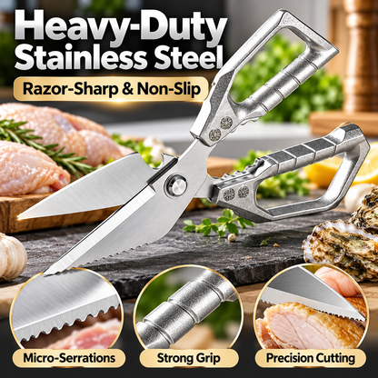 7-in-1 Heavy-Duty Kitchen Shears | Detachable Stainless Steel Food Scissors