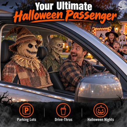😱 Animated Horror Passenger Prop – Motion Sensor Halloween Car Decoration with Wireless Remote