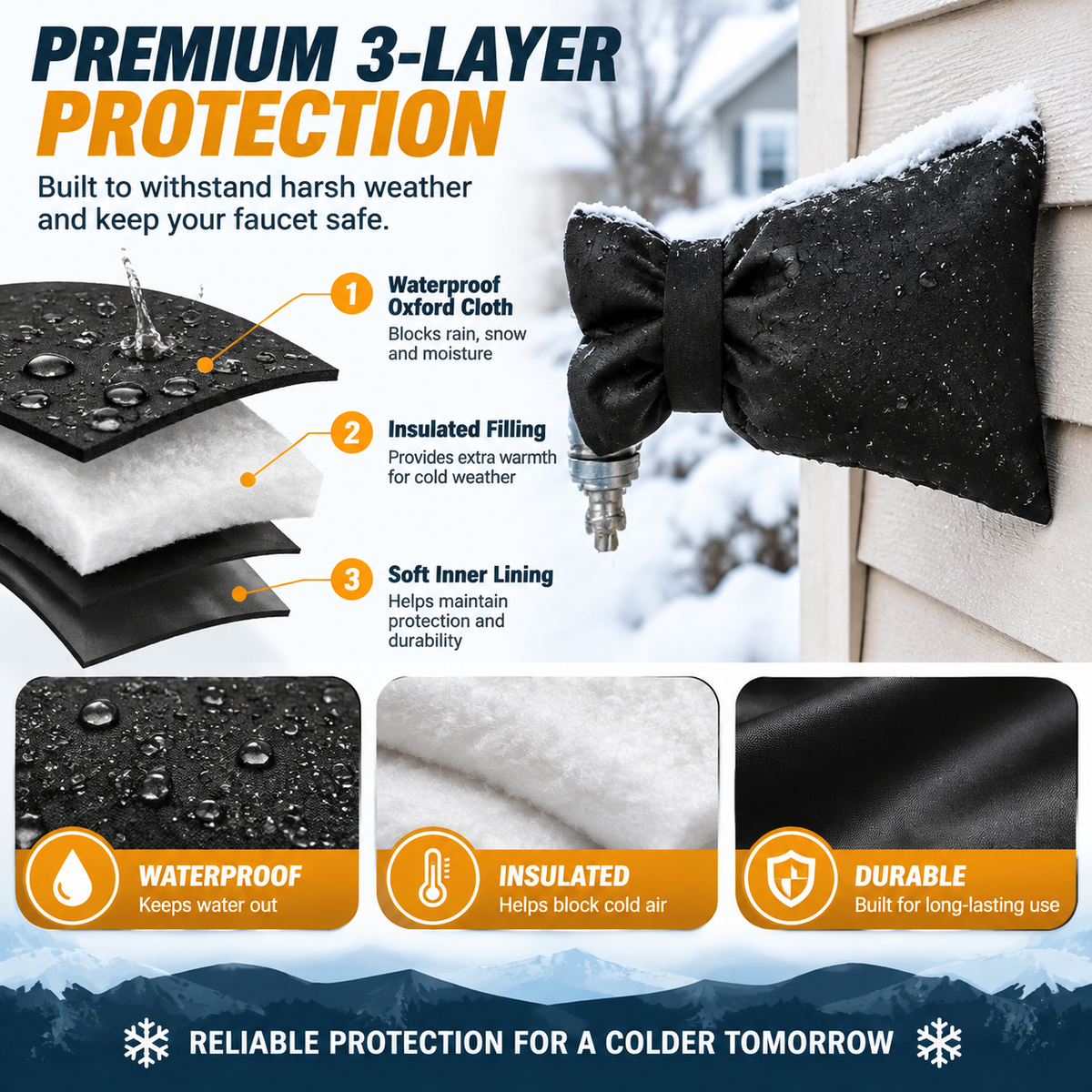 🔥HOT SALE✨Buy 1 Get 1 Free❄️ Outdoor Faucet Cover | Winter Freeze Protection Insulated Spigot Protector