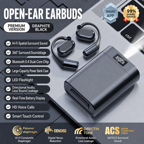 🚀 Best-Seller: Say Goodbye to Ear Pain! Open-Ear Headphones with 360° Surround Sound